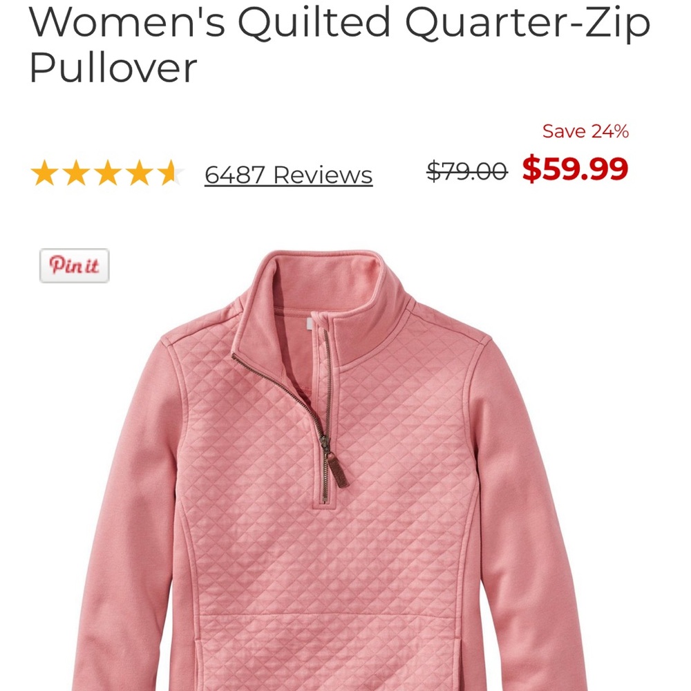Petite LLBEAN half zip pullover